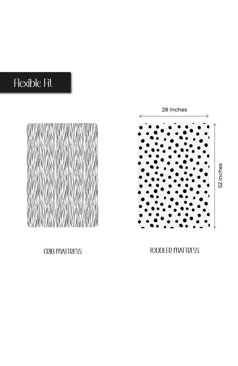 ZZDNU Crib Sheet Set Baby Fitted Crib Sheet Set 2 Pack, Alternate, color, Black & White Abstract