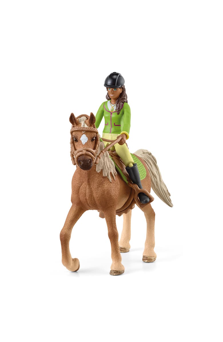 Schleich Horse Club Sarah & Mystery Rider Figurine Playset, Main, color, Multicolored