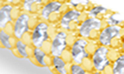 Sterling Forever Cz Open Spike Cuff Bracelet In Gold