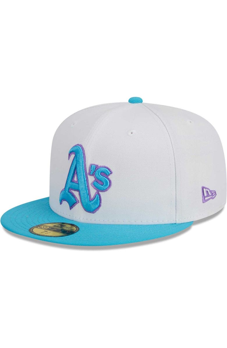 New Era Men's New Era White Oakland Athletics Vice 59FIFTY Fitted Hat, Alternate, color, White