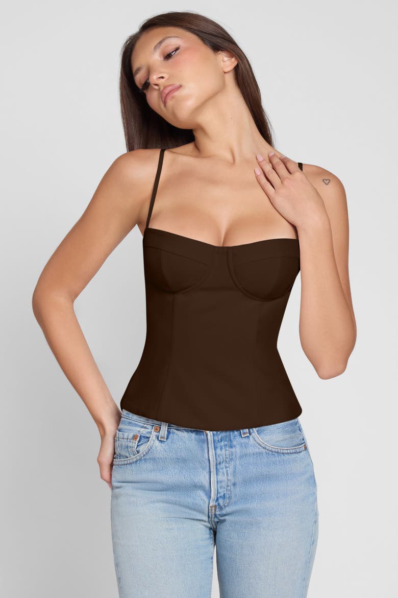 Bali Bustier Corset Top, Alternate, color, Brown