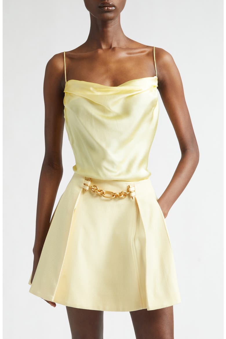 Thin Straps Silk Satin Camisole, Main, color, 1GD PALE YELLOW