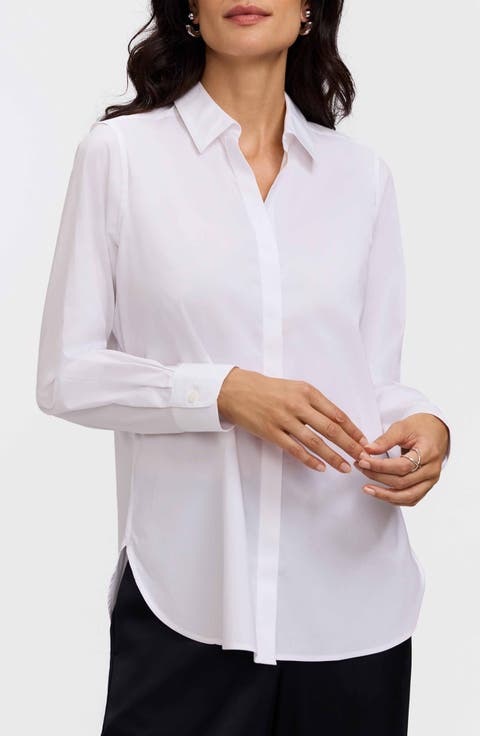 Kylie Non-Iron Cotton Button-Up Shirt