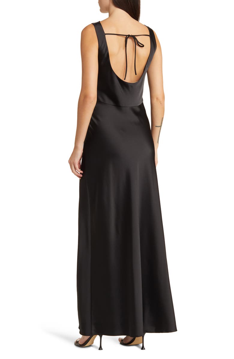 WAYF The Lea Cowl Neck Satin Gown, Alternate, color,