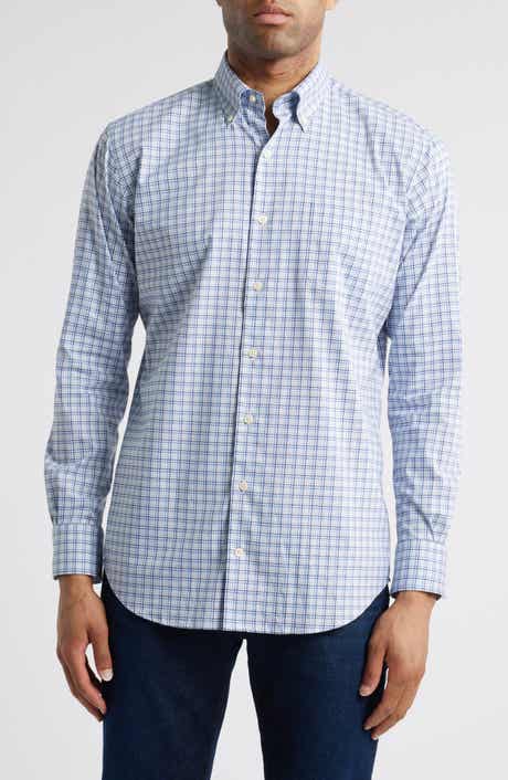 Peter Millar Albert Crown Lite Check Performance Button-Down Shirt