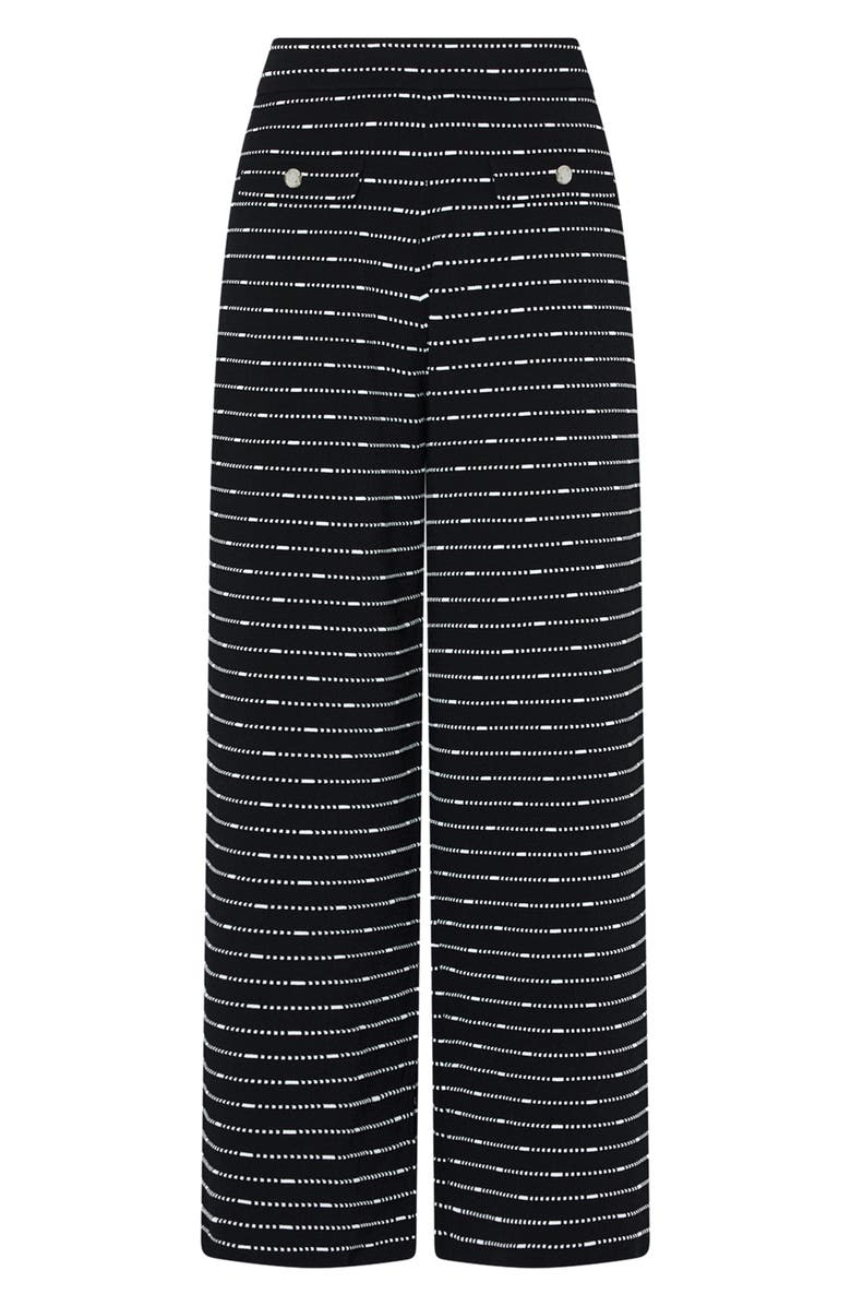 Milly Lettie Stripe High Waist Wide Leg Pants, Alternate, color, Black/ White