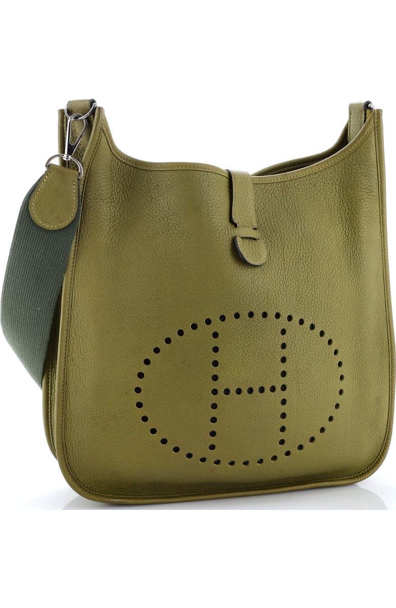 Pre-Owned Hermes Evelyne Bag Gen II Clemence GM, Alternate, color, Vert Chartreuse
