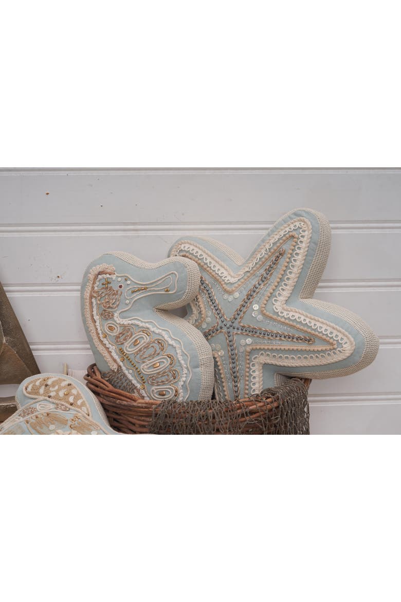 Beaded Seahorse Embellished Mini Accent Pillow 8" x 14", Alternate, color, Brown