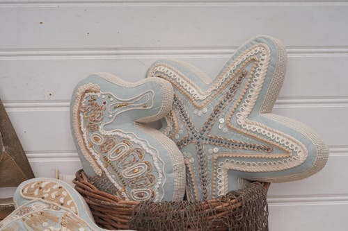 C & F Home C&f Home Beaded Seahorse Coastal Embellished Accent Shaped Pillow In Gray