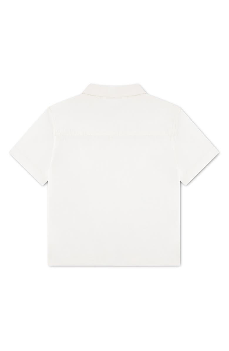 abercrombie kids Kids' Linen Blend Camp Shirt, Alternate, color, Bright White