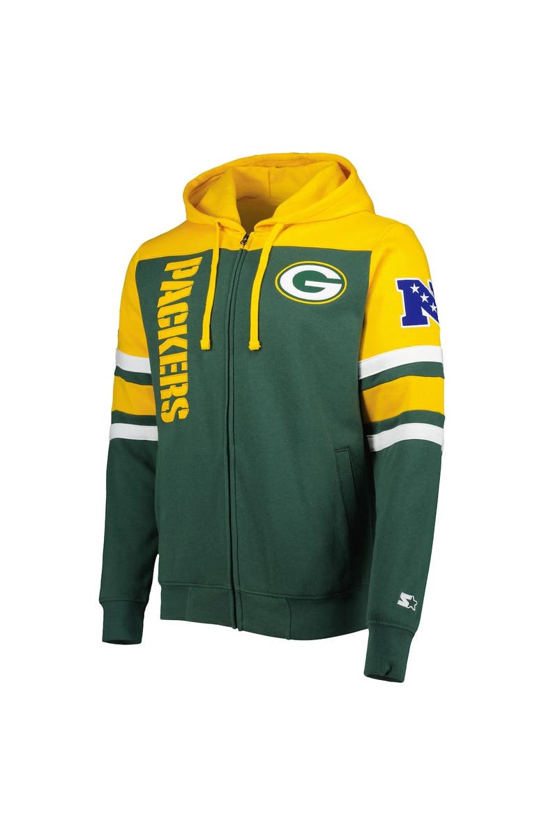 STARTER Men's Starter Green Green Bay Packers Extreme Full-Zip Hoodie Jacket, Alternate, color,