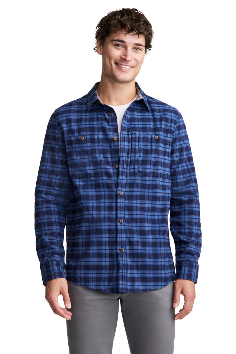 Mens Flannel Field Shirt, Main, color, Simply Blue