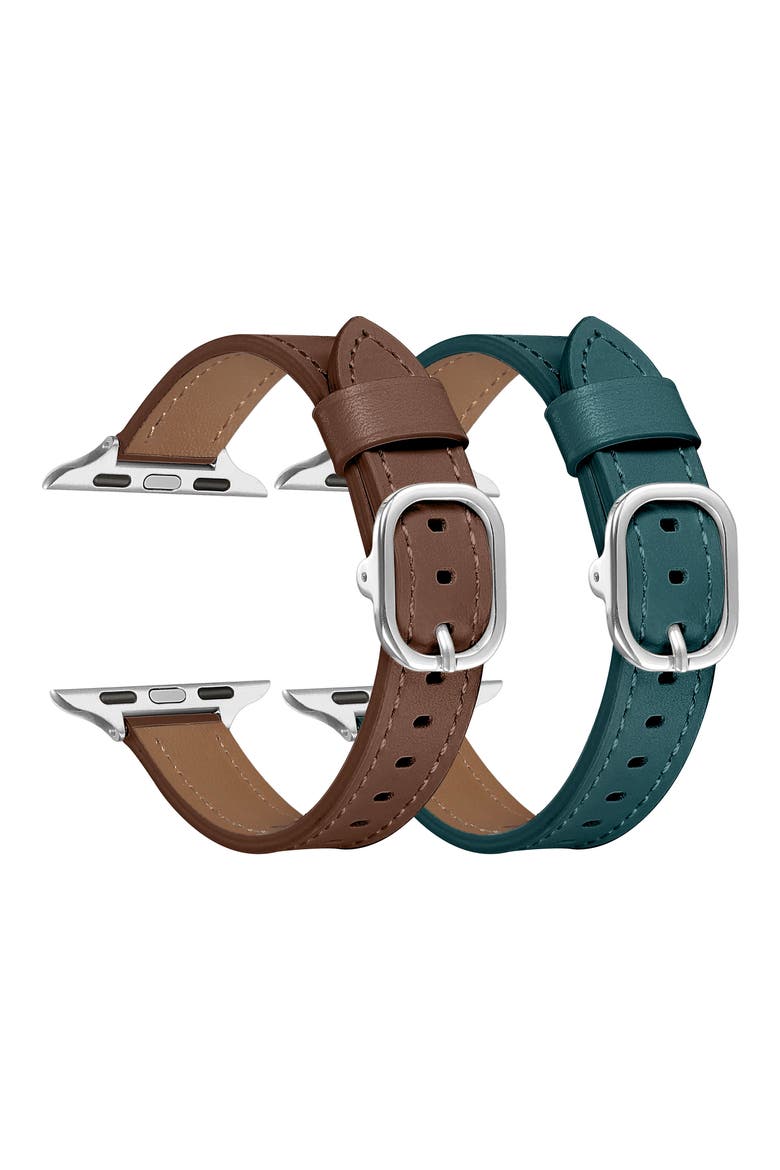 Carmen 2-Pack Apple Watch® Watchbands, Alternate, color, BROWN ASSORTED
