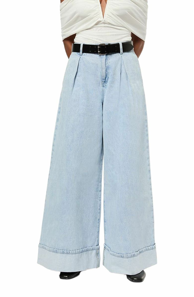 WeWoreWhat Pleated Wide Leg Jean, Alternate, color, 