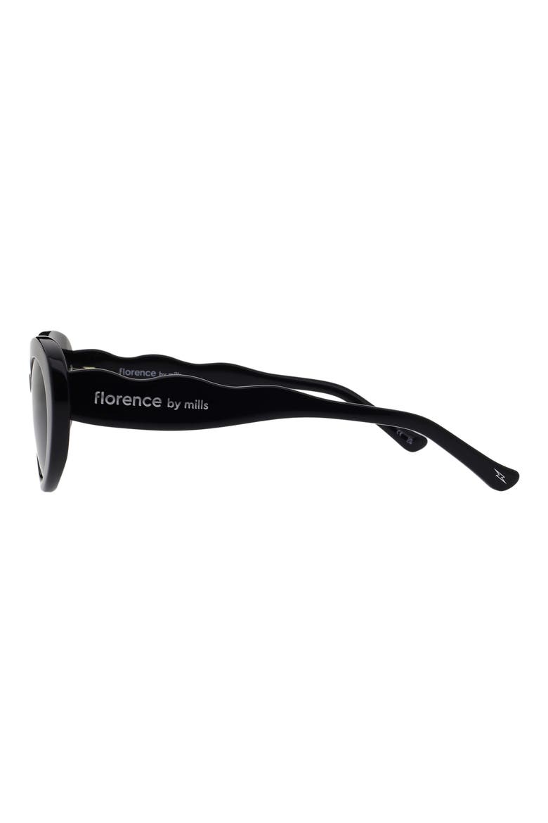 52mm Oval Sunglasses, Alternate, color, GLOSS BLACK