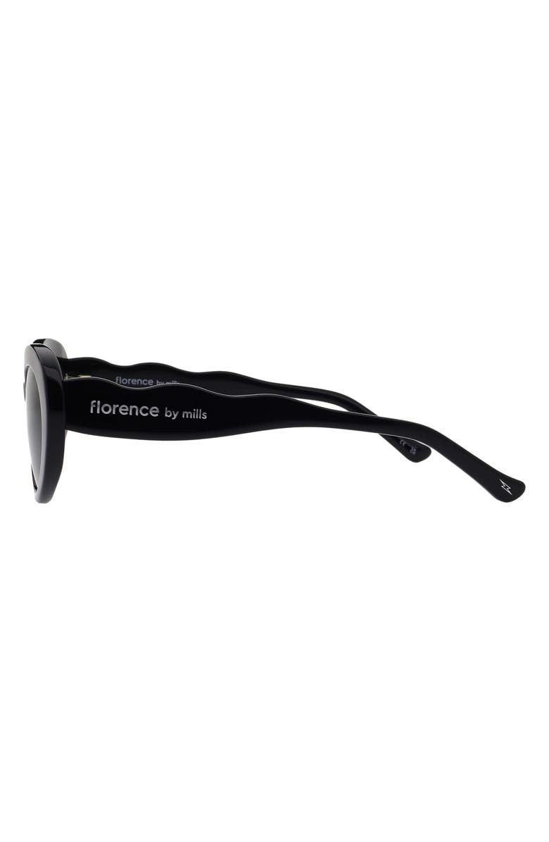 Florence by Mills 52mm Oval Sunglasses, Alternate, color, Gloss Black