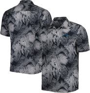 Tommy Bahama Men's Tommy Bahama Black Carolina Panthers Coast Luminescent Fronds Camp IslandZone Button-Up Shirt
