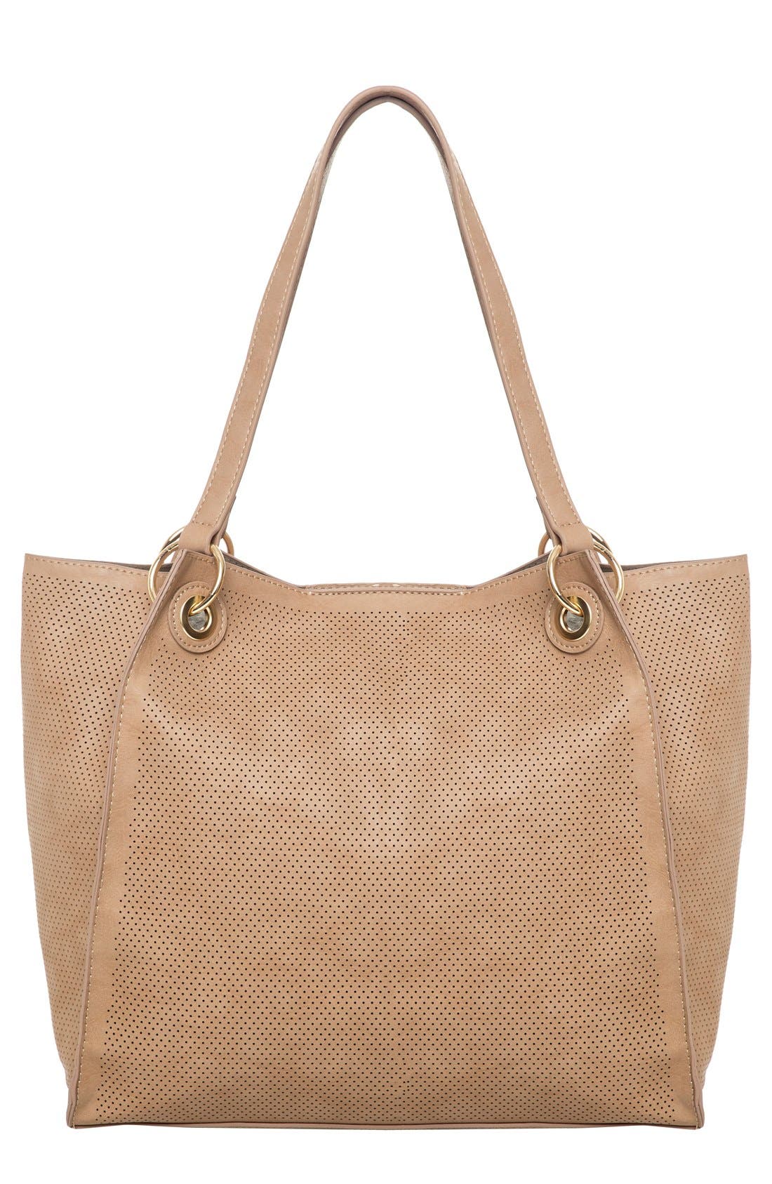 Urban Originals Wonder Perforated Vegan Leather Tote, Main, color, 