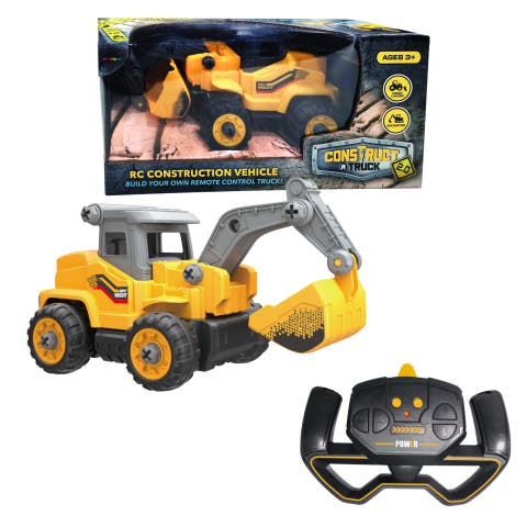 Construct A Truck 2.0 Excavator. Remote Control Take Apart Truck Toys For Kids. Educational STEM RC Car Building Set. Electric Digger Assemble Kit & Tool Included