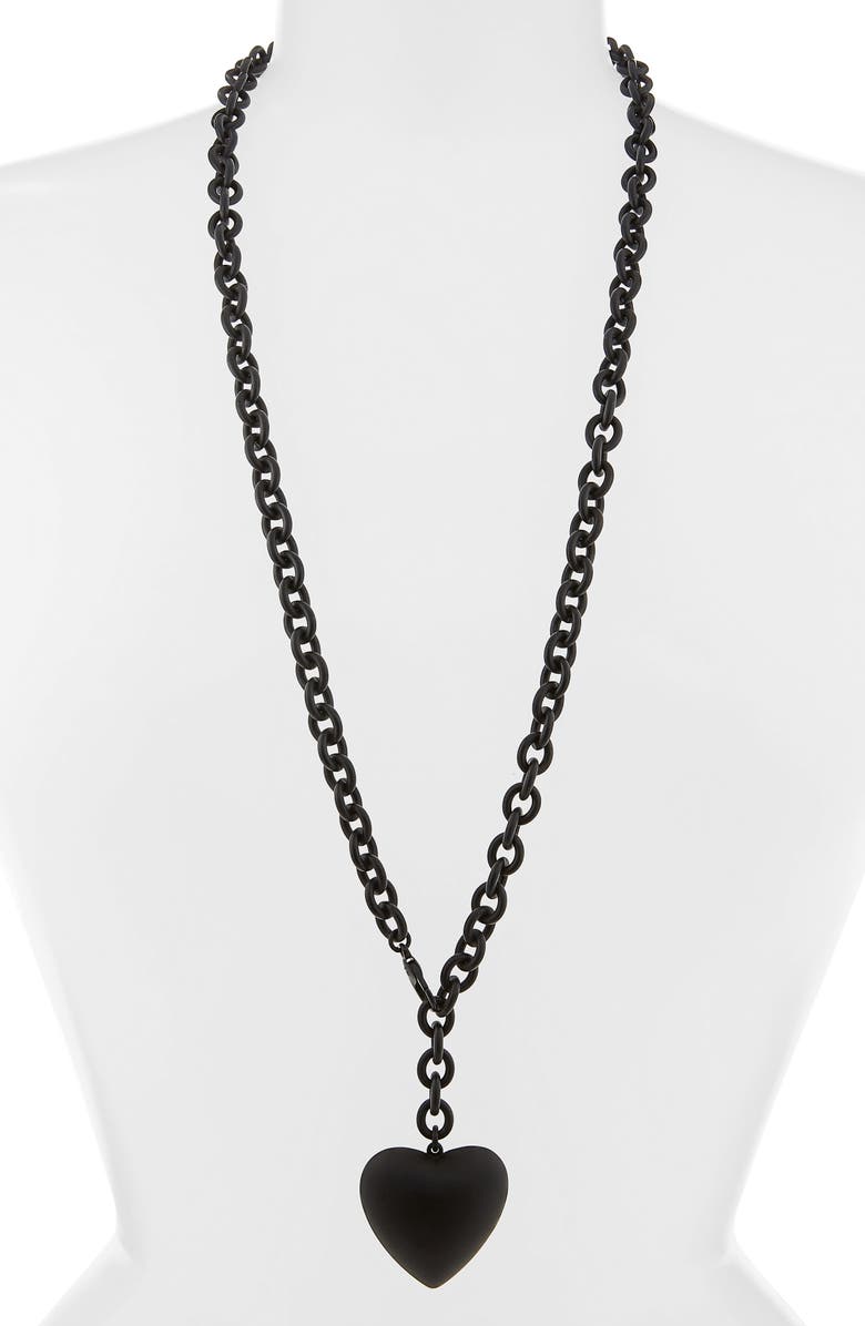 ROXANNE ASSOULIN The Puffy Heart Necklace, Alternate, color, Black