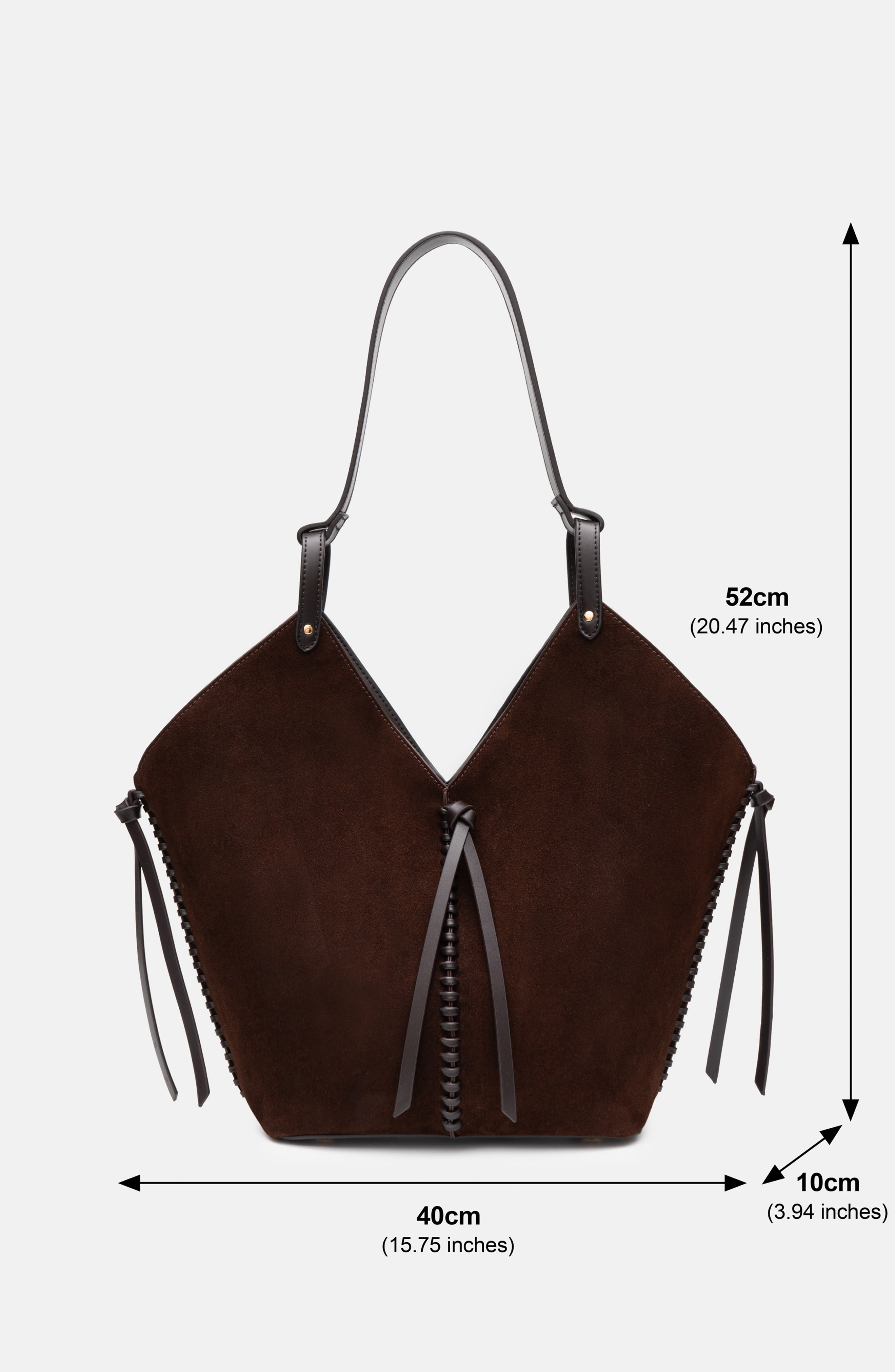 Sedona Suede Tote Bag, Alternate, color, CHOCOLATE