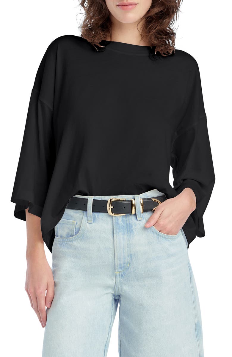 Favorite Daughter The Over It Organic Cotton Tee, Main, color, Black