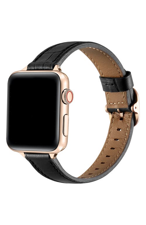 The Posh Tech Carmen Skinny Croc Embossed Leather Apple Watch® Watchband