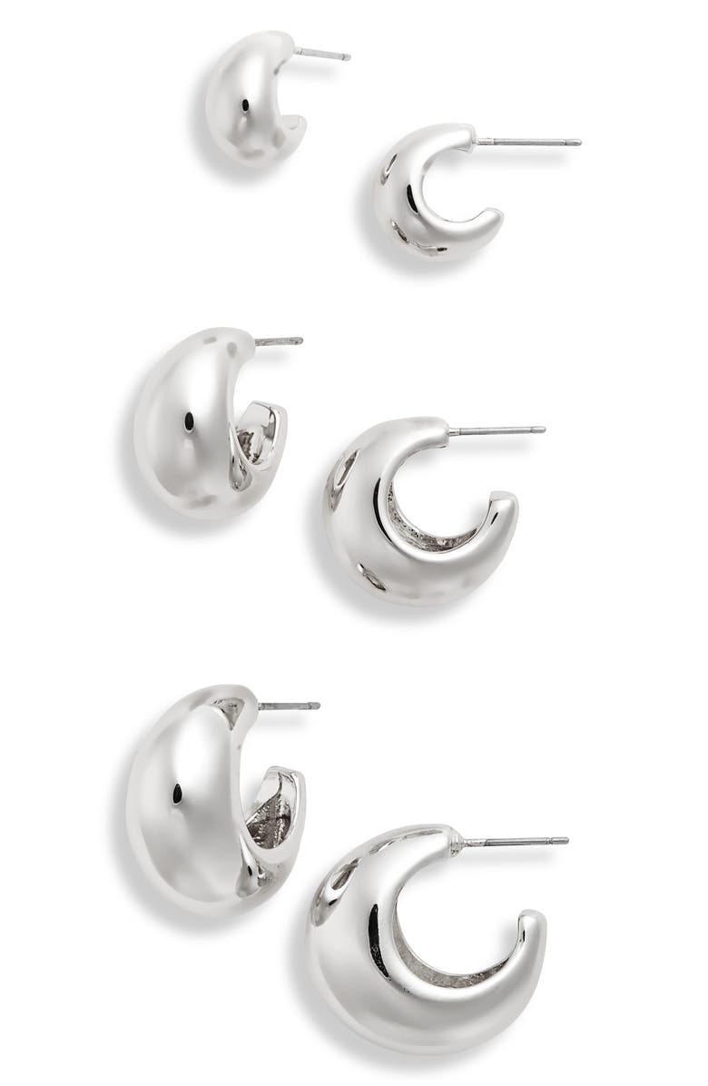 Nordstrom Set of 3 Wide Hoop Earrings, Main, color,