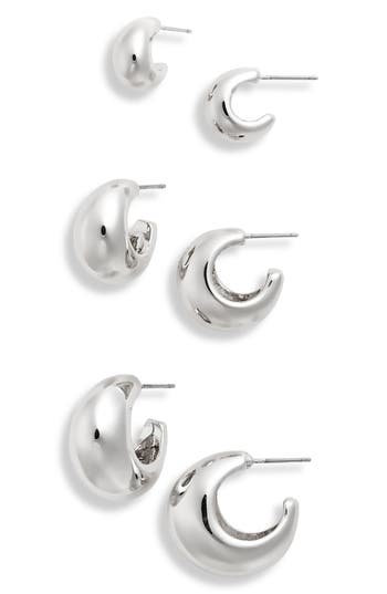 Nordstrom Set Of 3 Wide Hoop Earrings