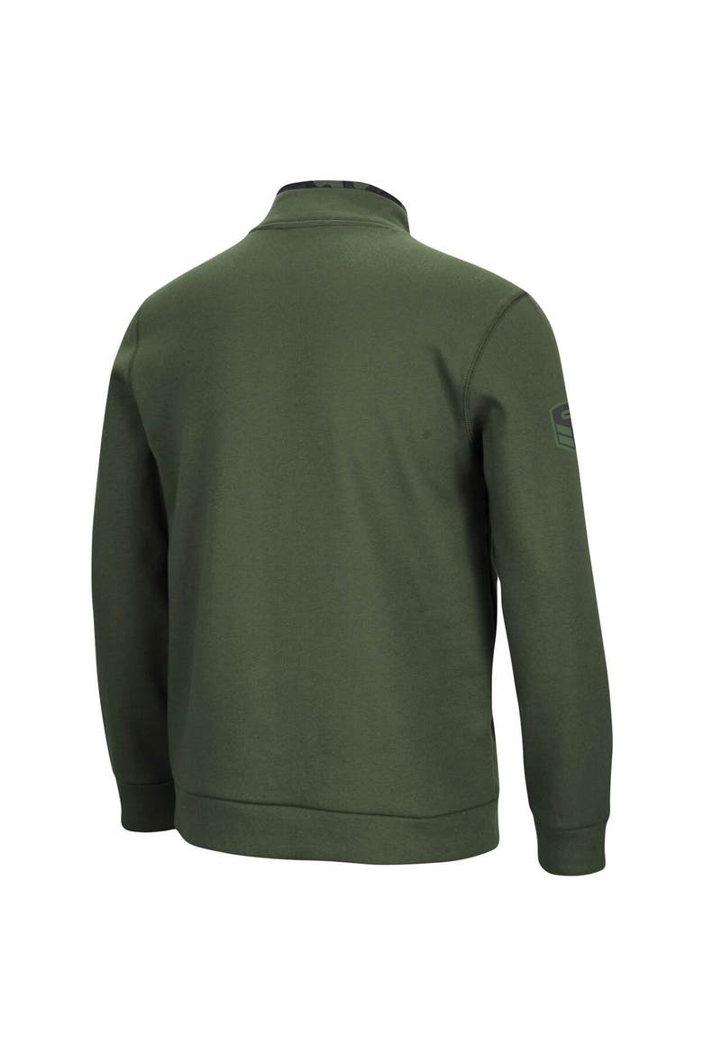 Men's Colosseum Olive Nebraska Huskers OHT Military Appreciation Digit Quarter-Snap Jacket, Alternate, color, Olive