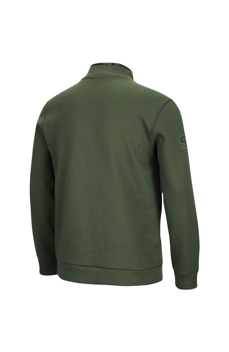 COLOSSEUM Men's Colosseum Olive Nebraska Huskers OHT Military Appreciation Digit Quarter-Snap Jacket, Alternate, color, Olive