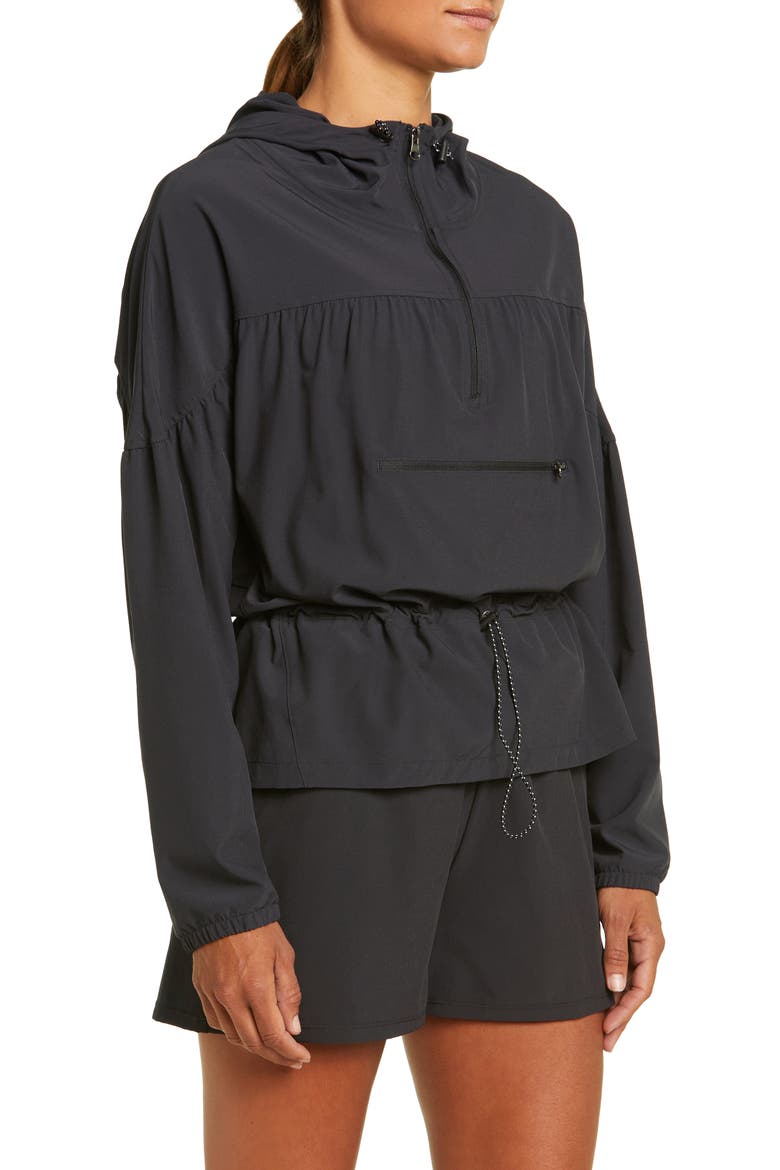 Excursion Hooded Packable Anorak, Alternate, color, BLACK
