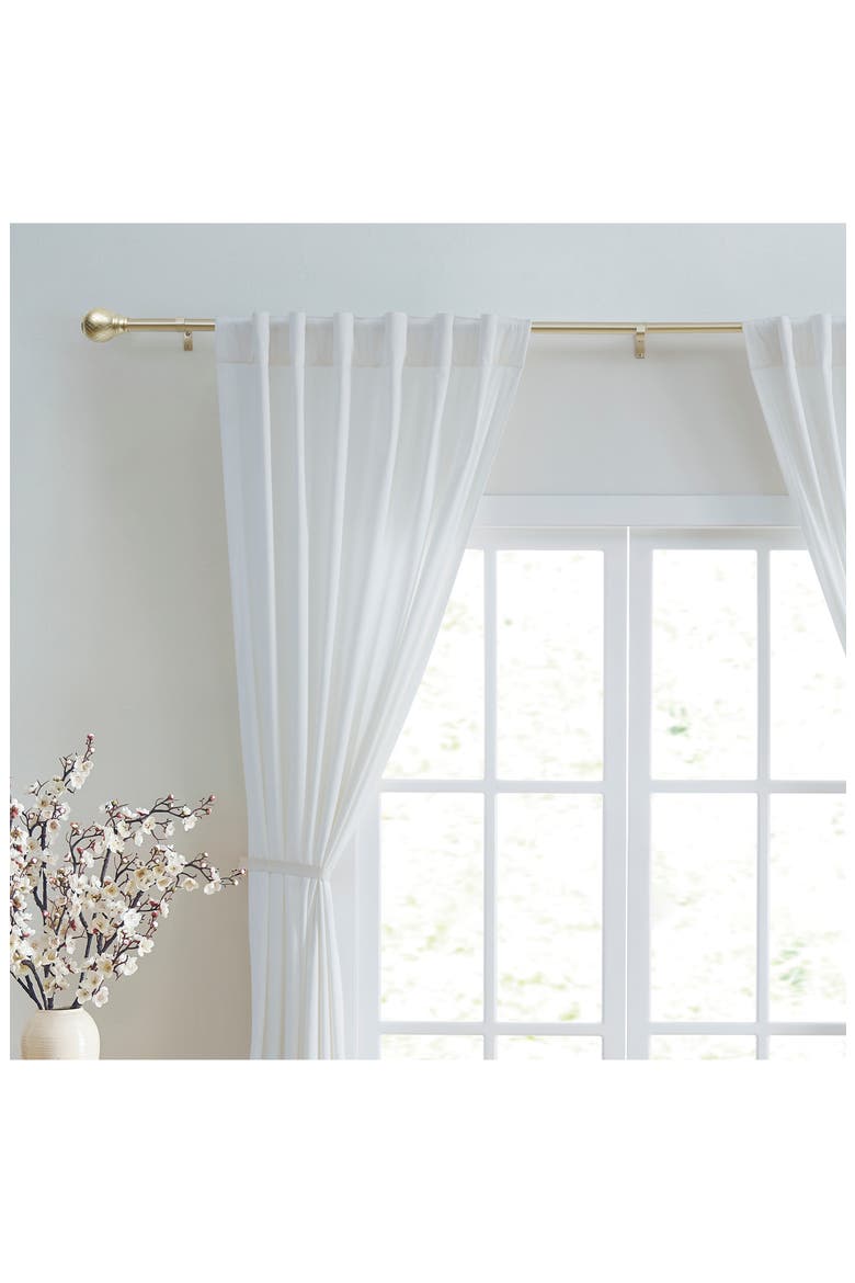 Griffin Adjustable Curtain Rod & Finial Set, Alternate, color, GOLD