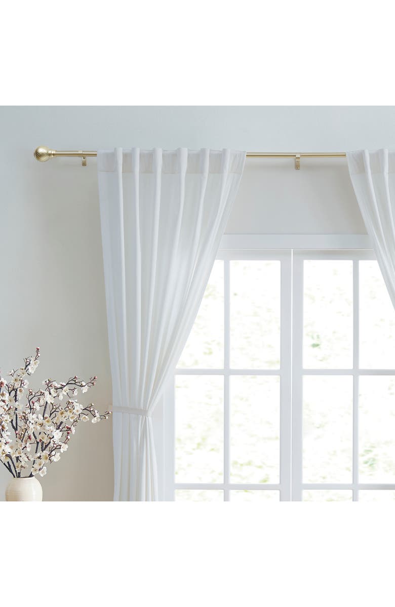 DKNY Griffin Adjustable Curtain Rod & Finial Set, Alternate, color, Gold