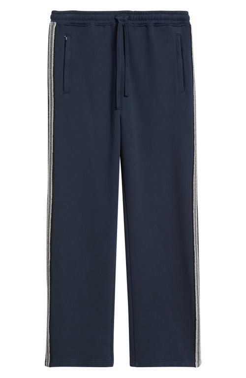 Krost Jacquard Stripe Cotton Sweatpants In Blue