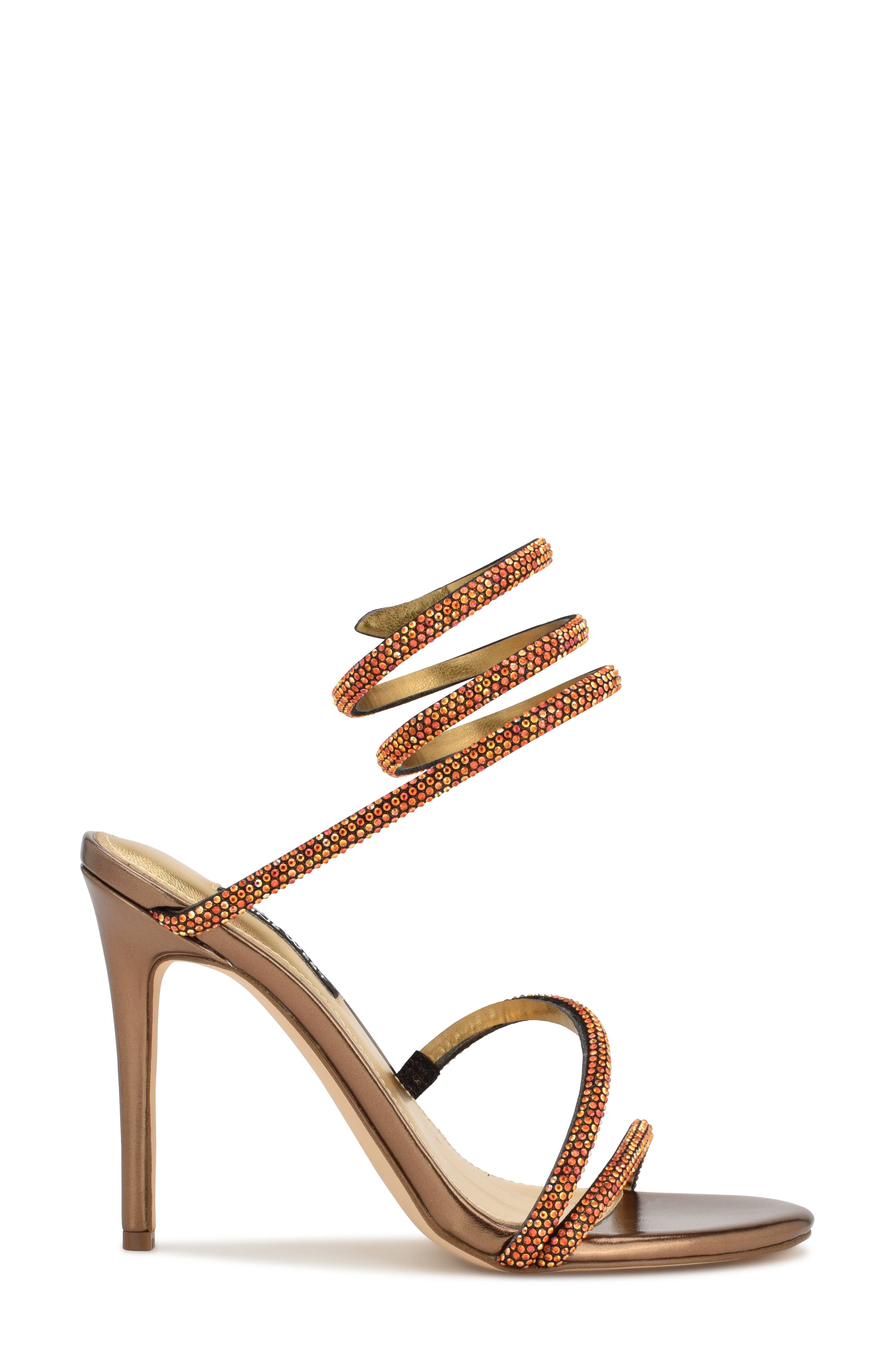 Maskill Rhinestone Ankle Wrap Sandal, Alternate, color, GOLD 710