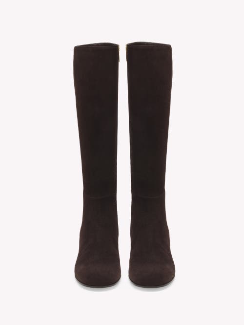 Gianvito Rossi 45 Suede Knee-high Boots In Brown