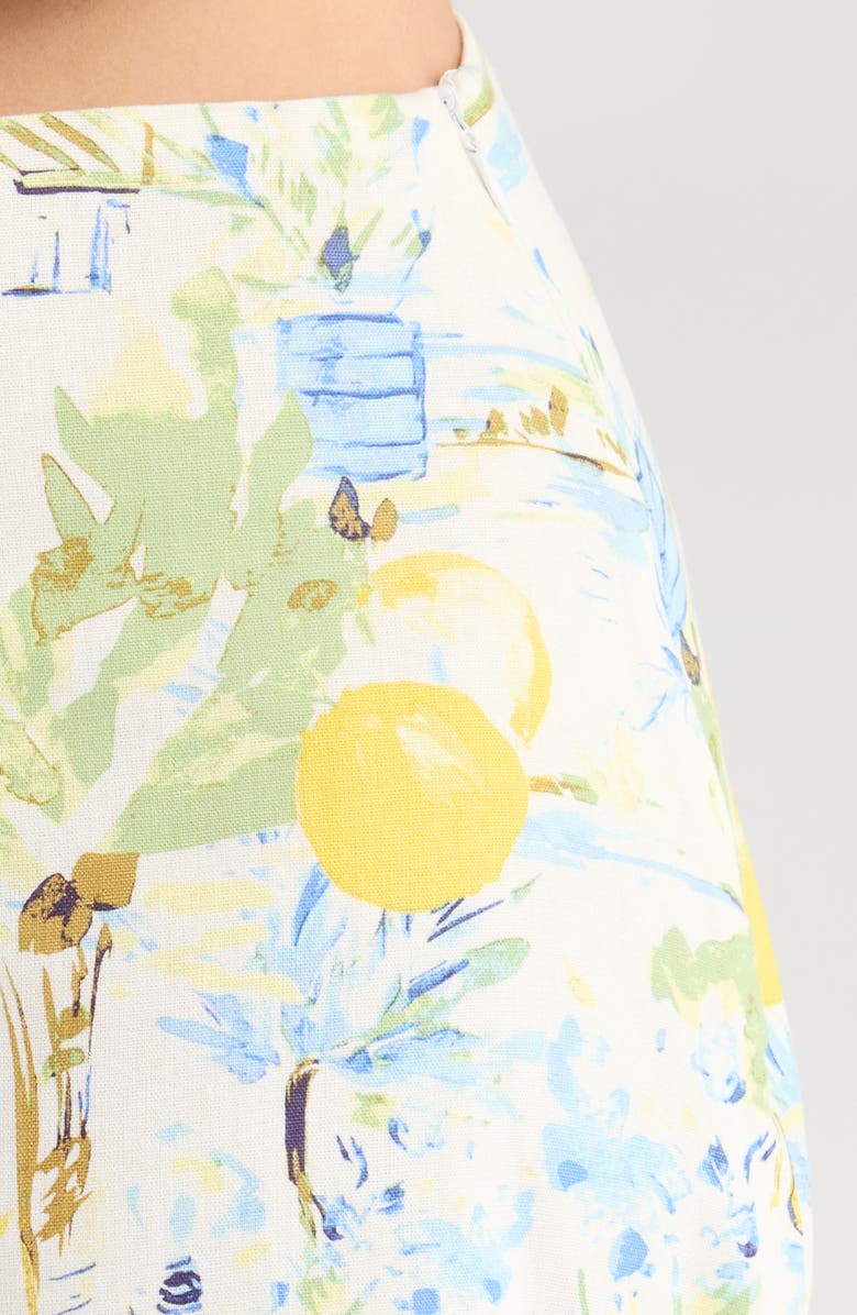 SUGARLIPS Ciendra Landscape Print Miniskirt, Alternate, color, Ivory/ Blue