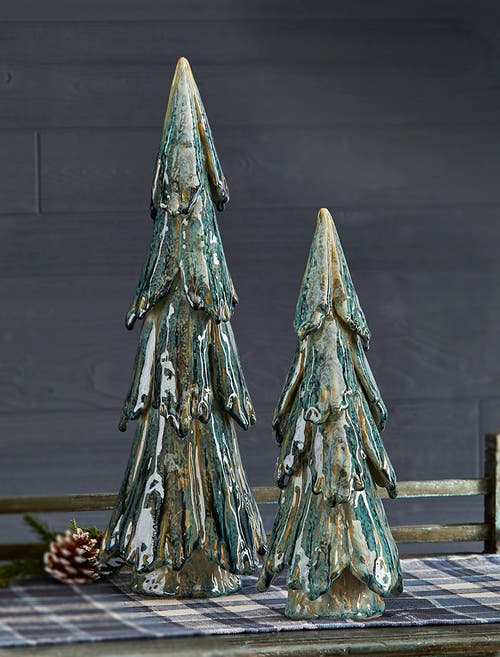 Tag Tall Pines Ceramic Holiday Decor Green Figurine For Christmas In Green