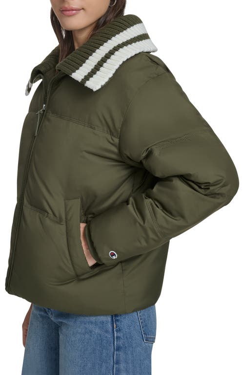 Champion Shawl Collar Puffer Jacket In Green