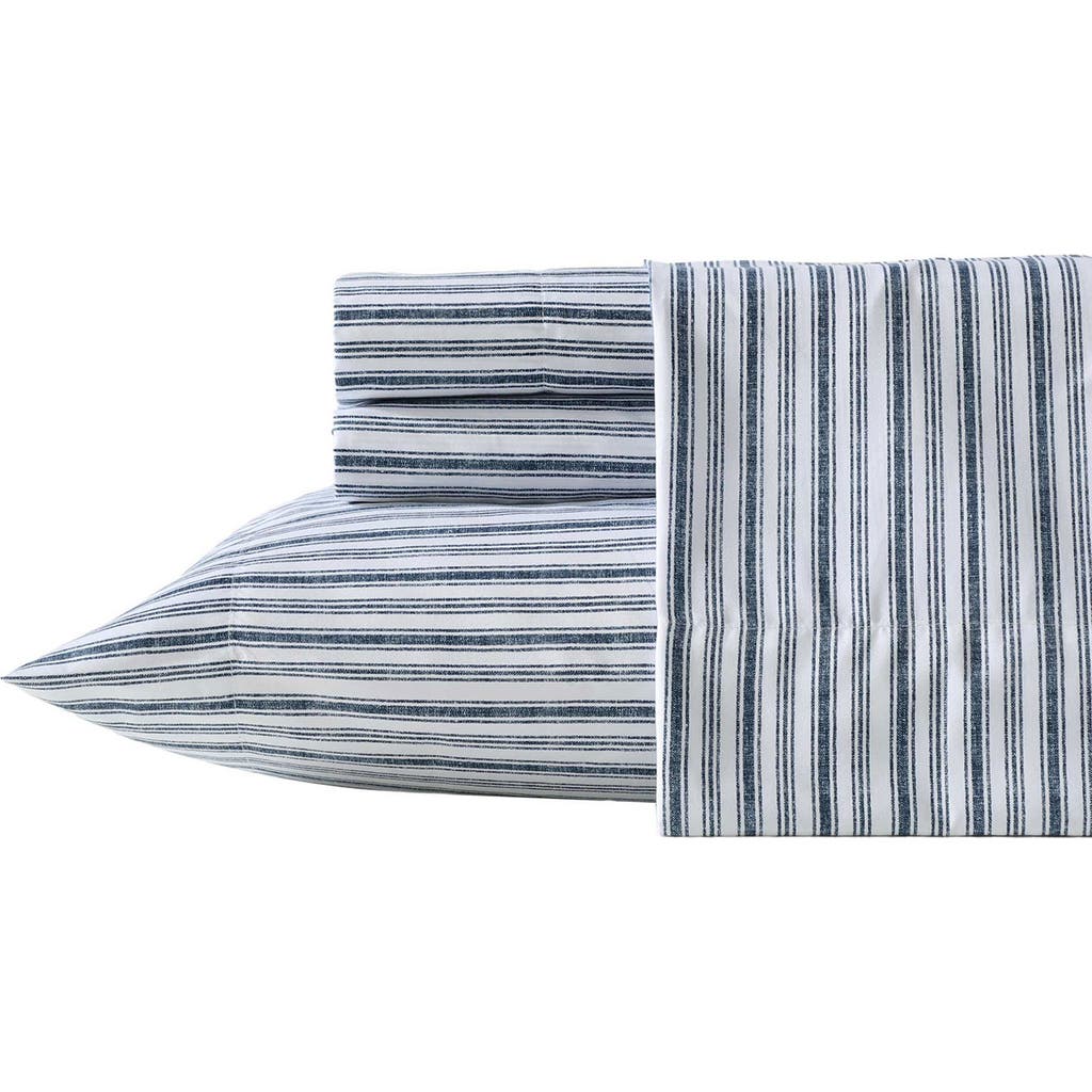 Nautica Lakefront Embossed Stripe Microfiber Comforter, Sheets & Throw Set In Blue