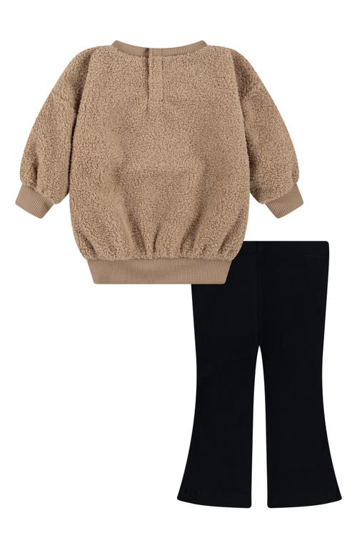 Nike Embroidered Sweatshirt & Flare Pants Set In Black