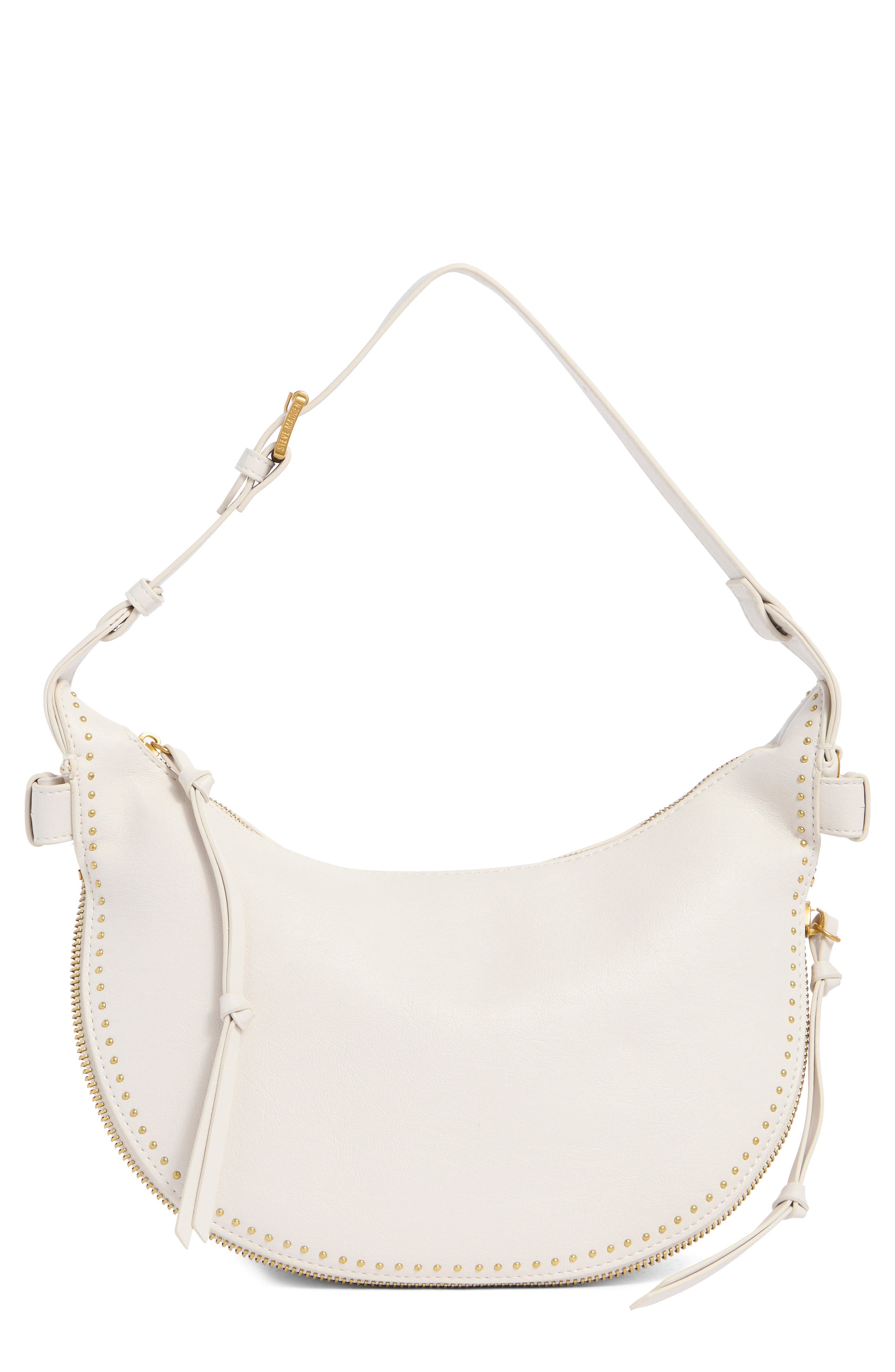 Steve Madden Ally Studded Shoulder Bag, Main, color, Chalk