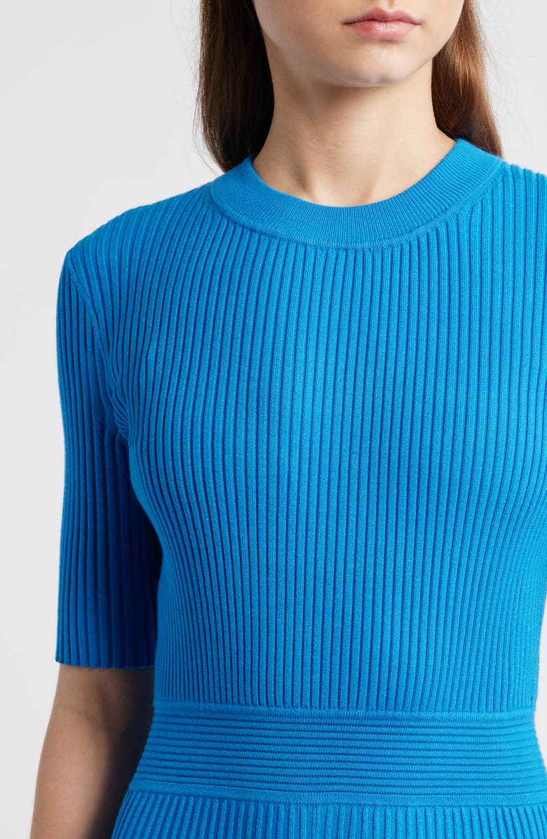 Elie Tahari The Kaya Midi Sweater Dress, Alternate, color, Cosmic Blue