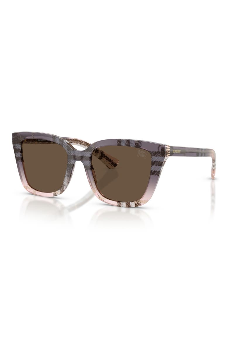 52mm Square Sunglasses, Alternate, color, CHECK GRADIENT ROSE / BROWN