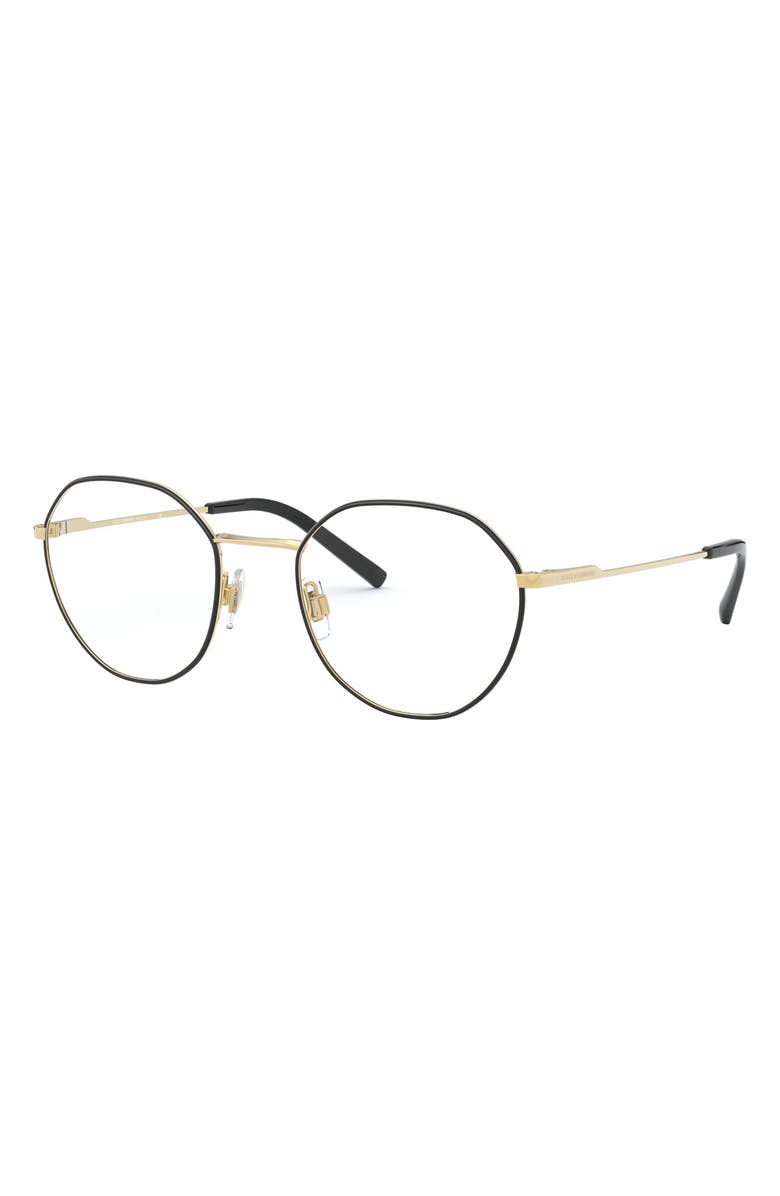 Dolce&Gabbana 54mm Square Optical Glasses, Alternate, color, Gold Black