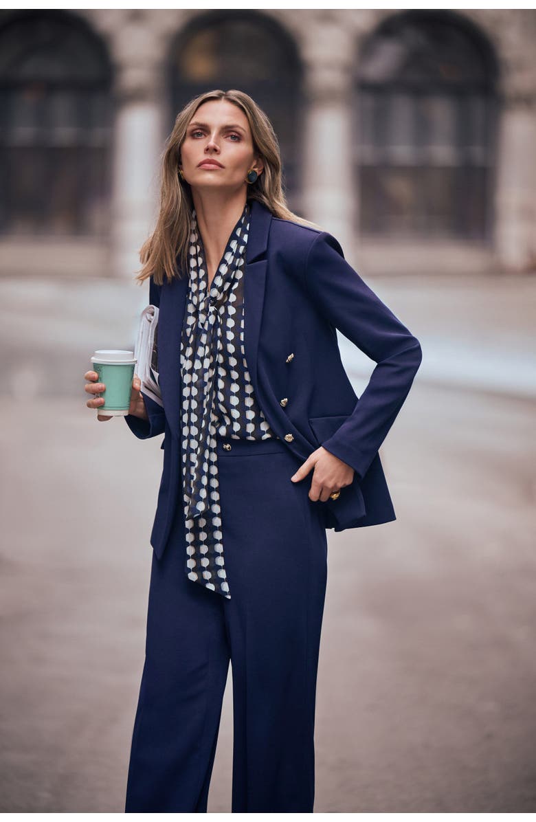 Joseph Ribkoff Scuba Crepe Fitted Blazer, Alternate, color, Indigo