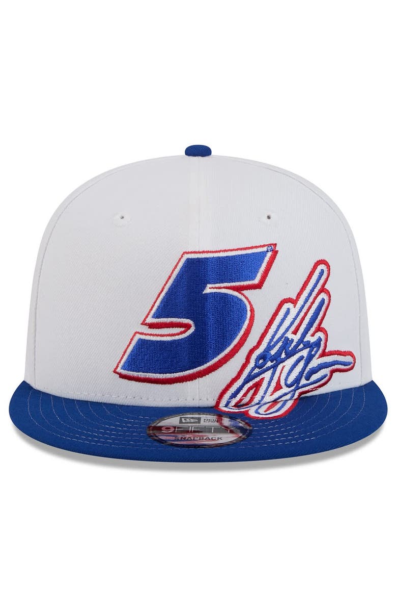 New Era Men's New Era White/Blue Kyle Larson  9FIFTY Snapback Hat, Alternate, color, White