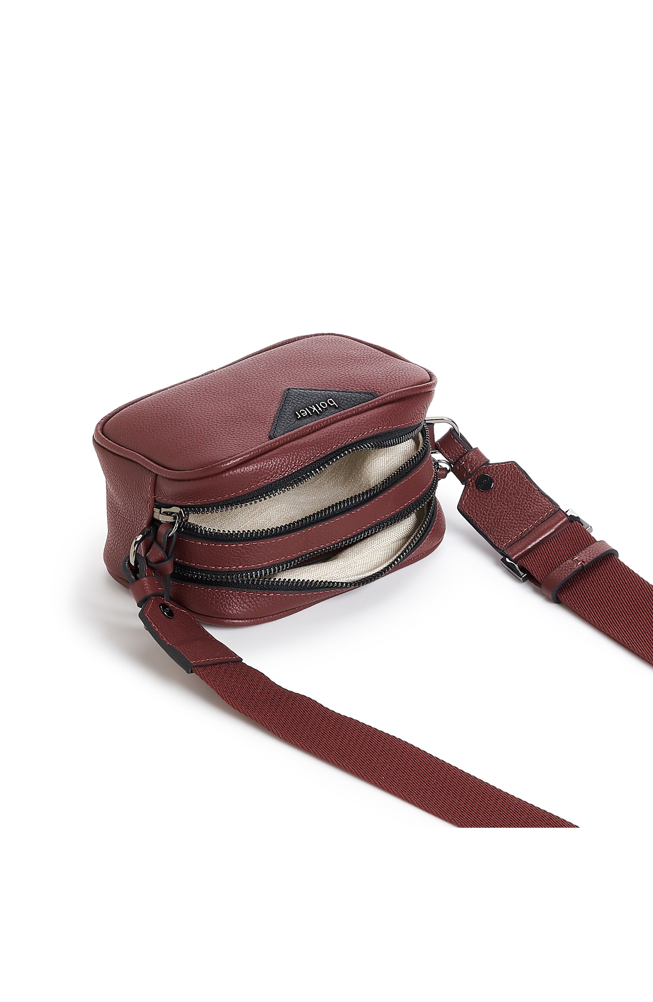 Botkier Allen Leather Crossbody Camera Bag, Alternate, color, Malbec
