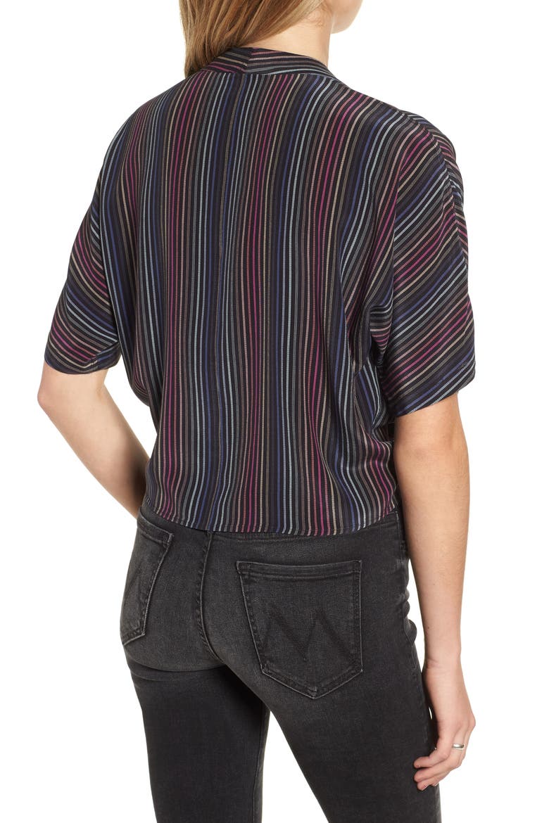 Thea Tie Waist Blouse, Alternate, color, RAINBOW STRIPE